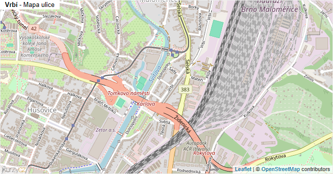 Vrbí - mapa ulice