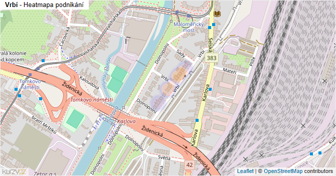 Vrbí - mapa podnikání