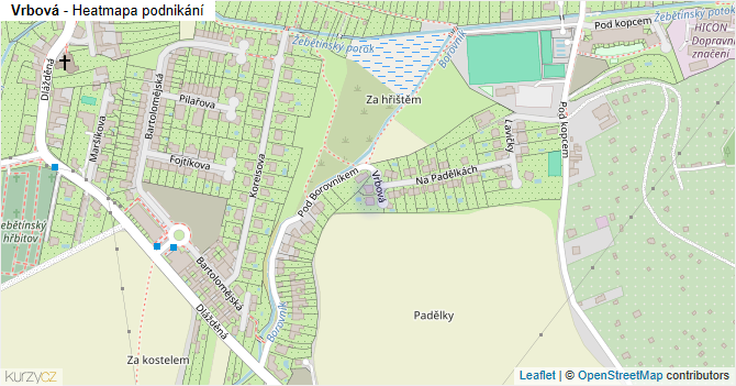 Vrbová - mapa podnikání