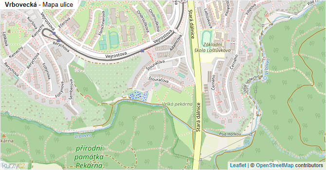 Vrbovecká - mapa ulice
