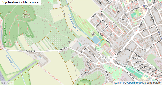 Vycházková - mapa ulice