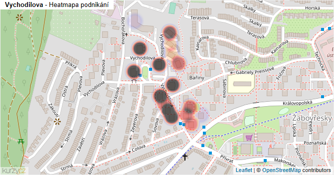 Vychodilova - mapa podnikání