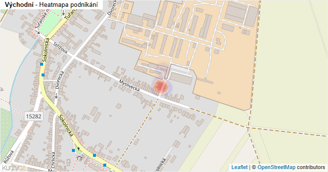 Východní - mapa podnikání