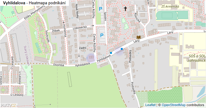Vyhlídalova - mapa podnikání