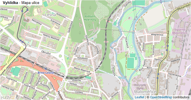 Vyhlídka - mapa ulice