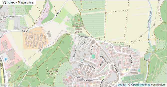 Výholec - mapa ulice