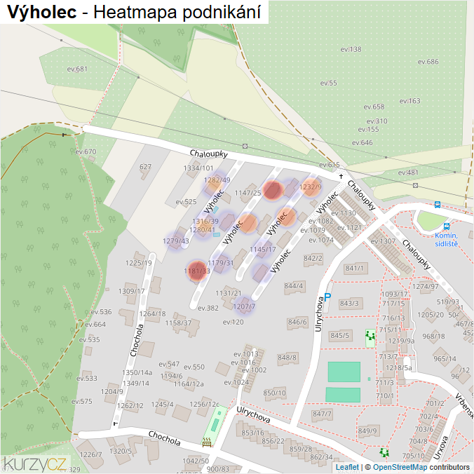 Mapa Výholec - Firmy v ulici.