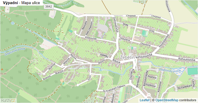 Výpadní - mapa ulice
