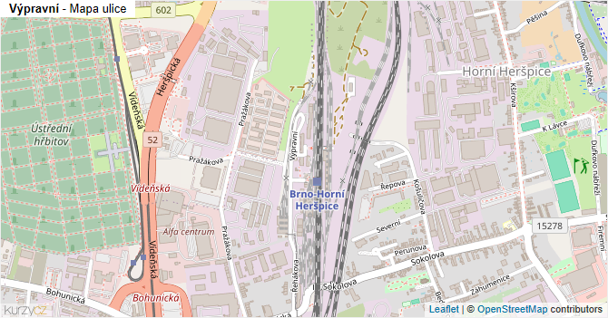 Výpravní - mapa ulice