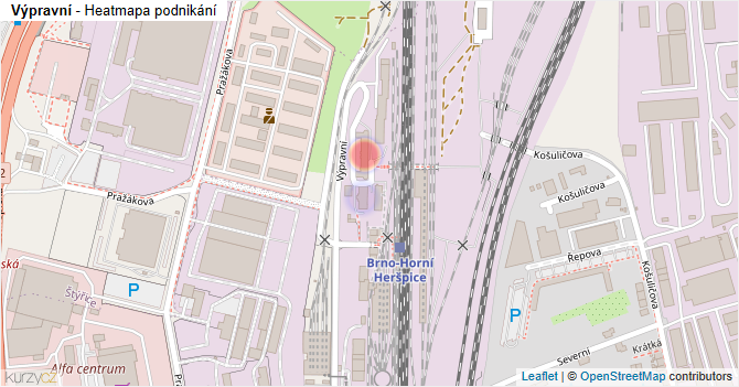 Výpravní - mapa podnikání