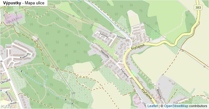 Výpustky - mapa ulice