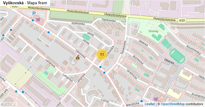 Vyškovská - mapa firem