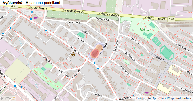Vyškovská - mapa podnikání