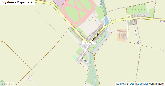Výsluní - mapa ulice