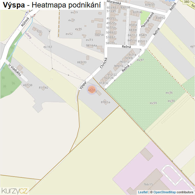 Mapa Výspa - Firmy v ulici.