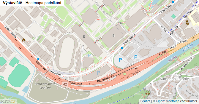 Výstaviště - mapa podnikání