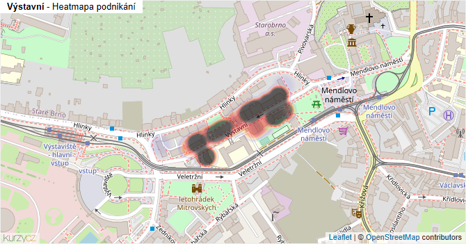 Výstavní - mapa podnikání