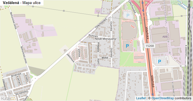 Vzdálená - mapa ulice