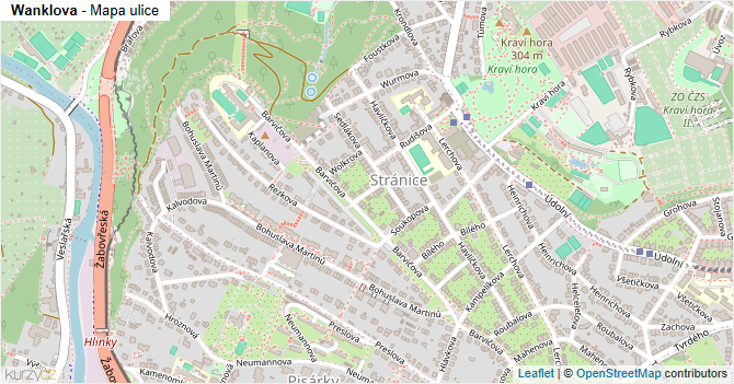 Wanklova - mapa ulice