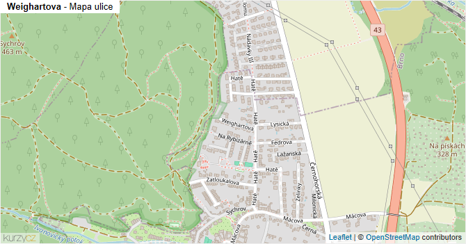 Weighartova - mapa ulice