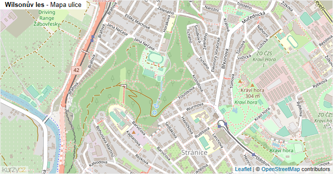 Wilsonův les - mapa ulice