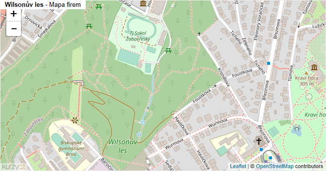 Wilsonův les - mapa firem