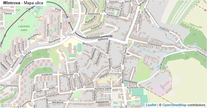 Wintrova - mapa ulice
