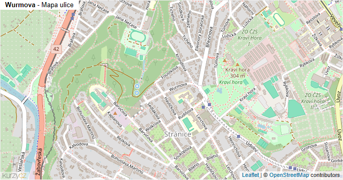 Wurmova - mapa ulice