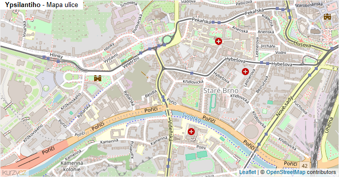 Ypsilantiho - mapa ulice