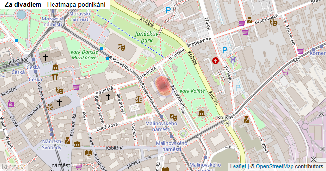 Za divadlem - mapa podnikání