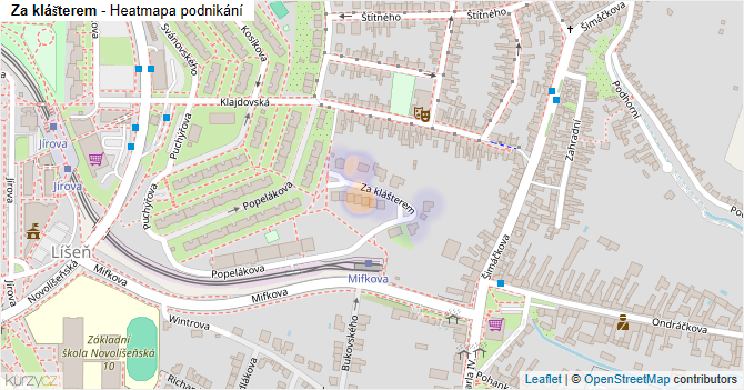 Za klášterem - mapa podnikání