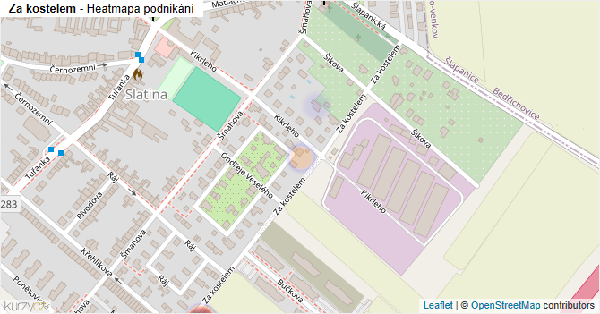 Za kostelem - mapa podnikání