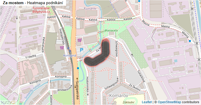Za mostem - mapa podnikání