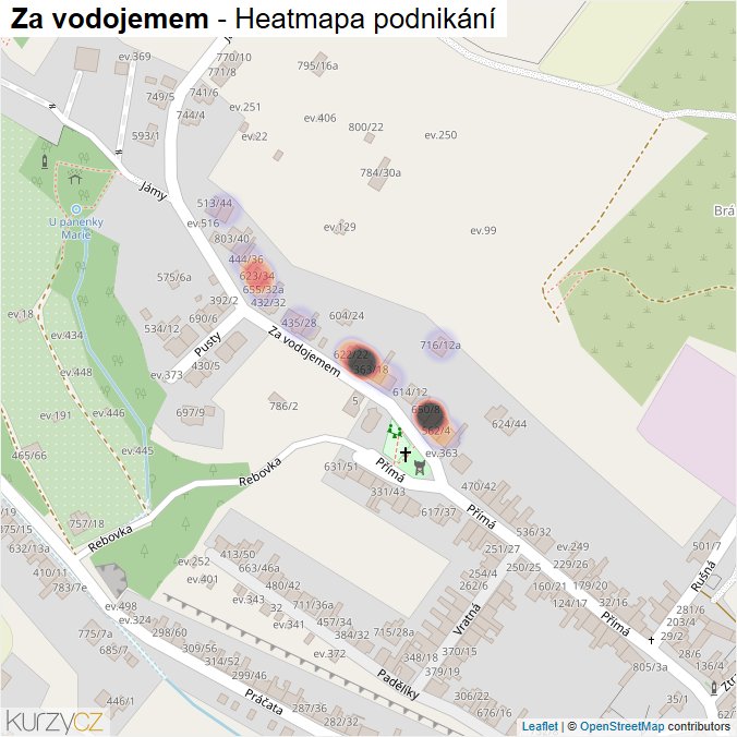 Mapa Za vodojemem - Firmy v ulici.