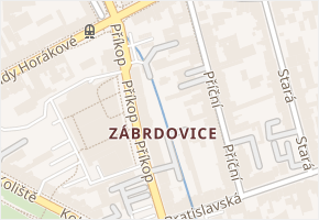 Zábrdovice v obci Brno - mapa části obce