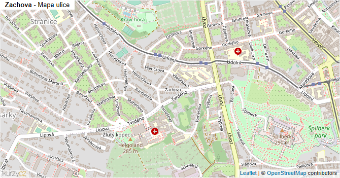 Zachova - mapa ulice