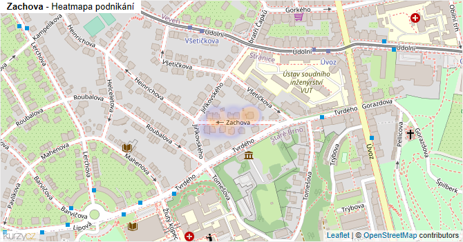 Zachova - mapa podnikání