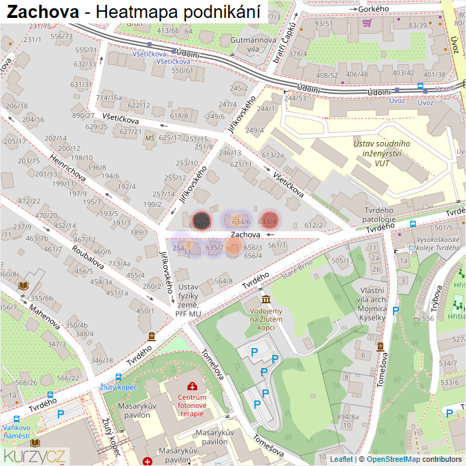 Mapa Zachova - Firmy v ulici.