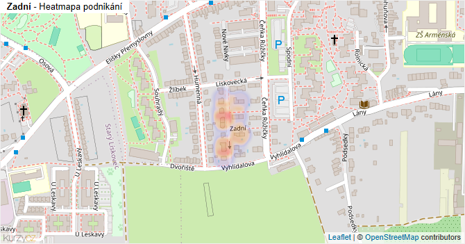 Zadní - mapa podnikání
