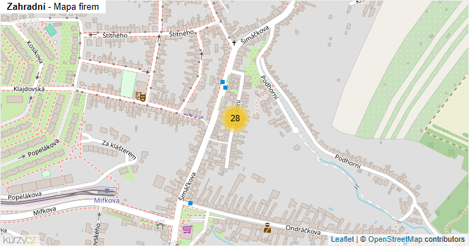 Zahradní - mapa firem