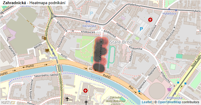 Zahradnická - mapa podnikání