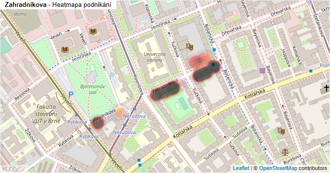 Zahradníkova - mapa podnikání