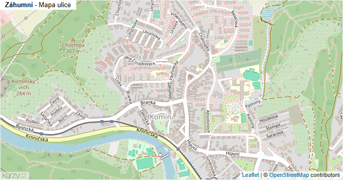 Záhumní - mapa ulice