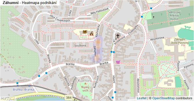 Záhumní - mapa podnikání