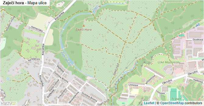Zaječí hora - mapa ulice