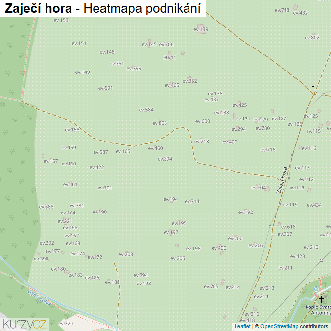Mapa Zaječí hora - Firmy v ulici.