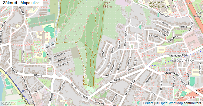 Zákoutí - mapa ulice