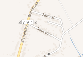 Zámezí v obci Brno - mapa ulice