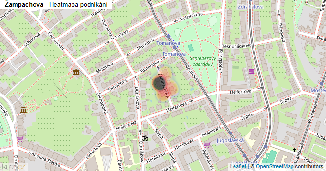 Žampachova - mapa podnikání