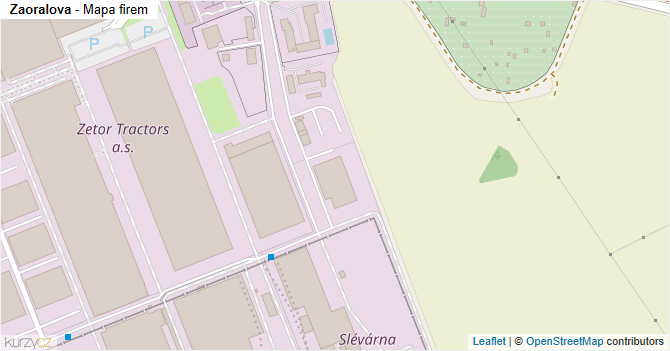 Zaoralova - mapa firem